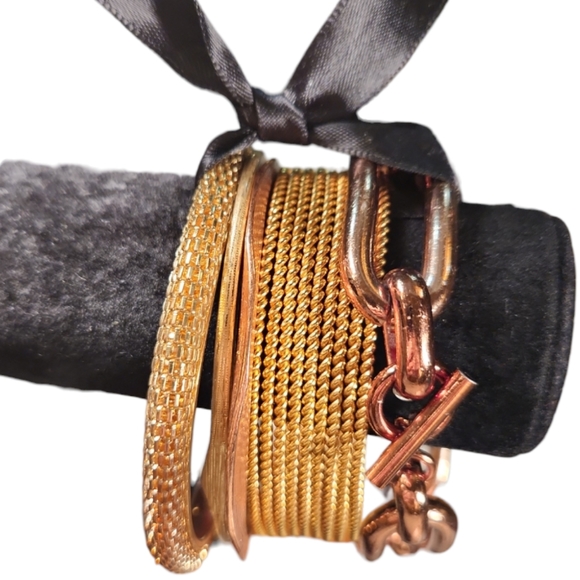 BUNDLE GLAM BANGE TOGGLE MIXED METAL BRACELETTE SET - Picture 3 of 3